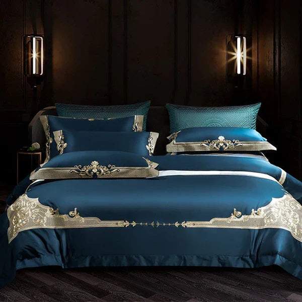 Cleopatra Dark Blue Luxury Egyptian Cotton Bedding